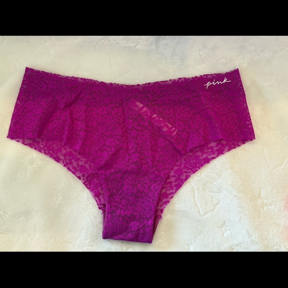 Victoria’s Secret PINK 2Pack Lace Cheeky Panties –Purple & Hot Pink – Size M–NWT - Picture 5 of 7